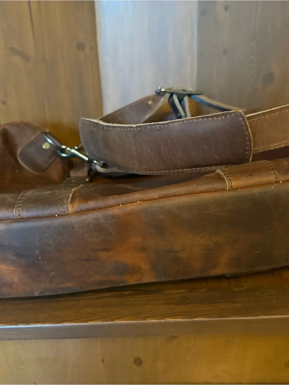Jack Foster SLIM BRIEFCASE IN RED WING COPPER ROUGH AND TOUGH 3 extra folders
